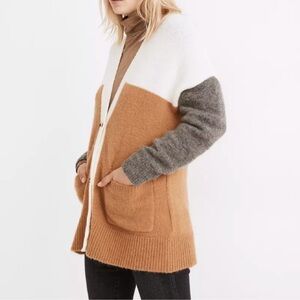 Madewell Colorblock Boyfriend Cardigan